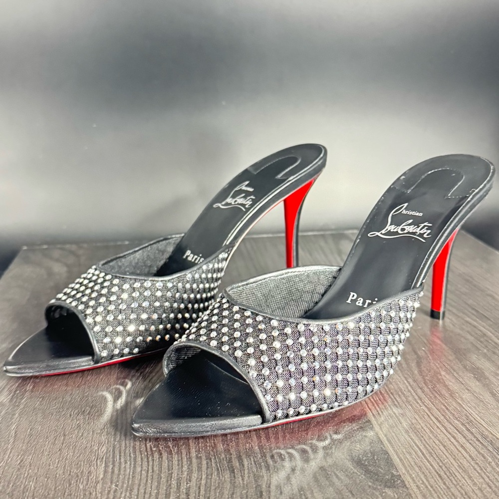 💰⬇️ CHRISTIAN LOUBOUTIN 
Apostropha Mule Mesh Strass 80 - Picture 2 of 13